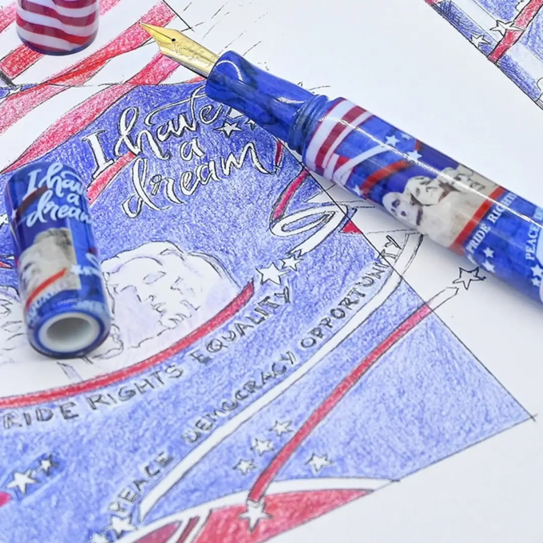La stilografica The American Dream sul disegno originale