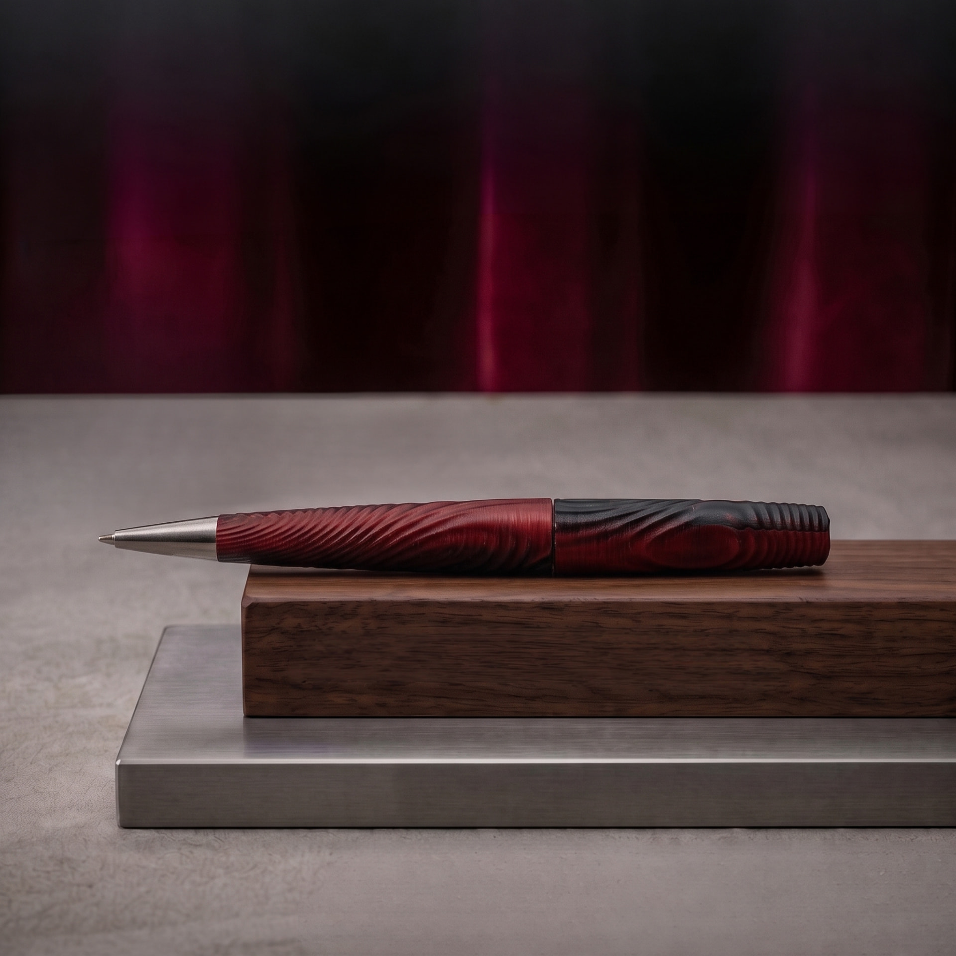 Penna Wave sfera nel colore red & black